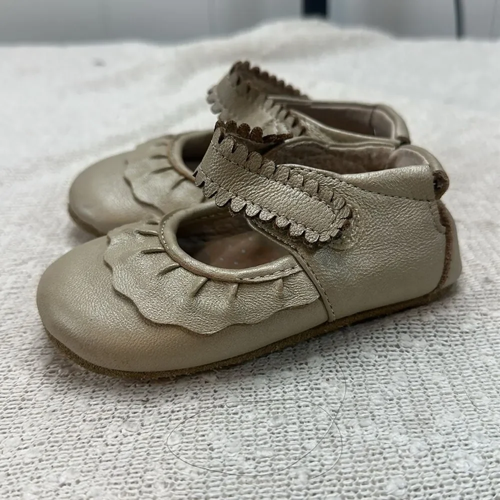Livie & Luca Baby Infant Ruche Mary Jane Flats Champagne 12-18m Shoes 12m 18m